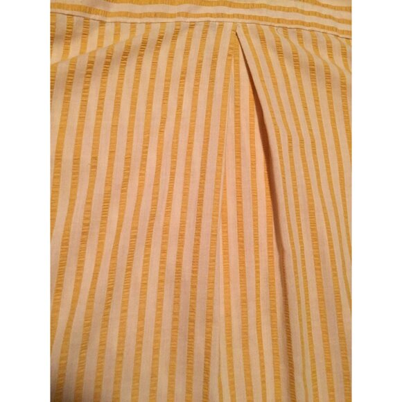 Vgt 1970 100% Cotton Kaftan Tunic Nehru Collar White Yellow Button Down Front - Picture 4 of 10